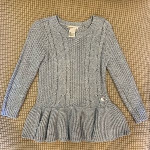 Calvin Klein girls peplum gray sweater. Size 3T